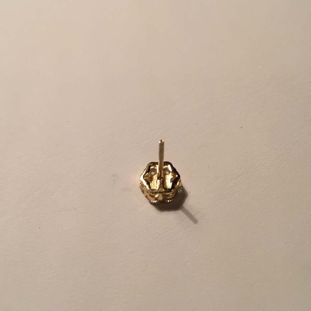 Sale $26! Yellow GP/Sterling Cz Flower Earrings - Picture 15 of 16